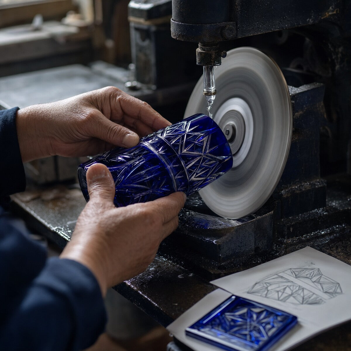 Hanashyo Edo Kiriko Vase – Kagome Pattern
