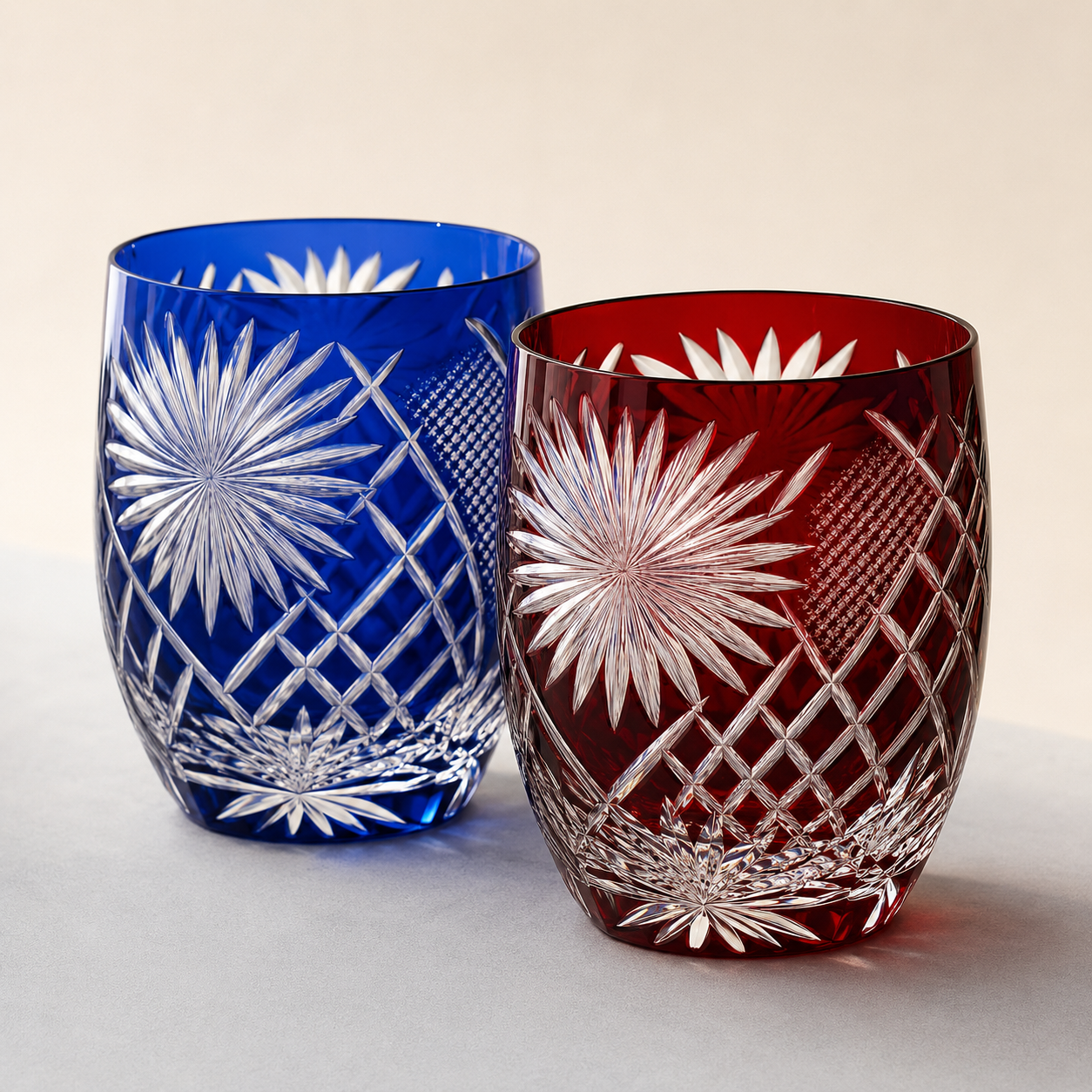 Hirota Glass Edo Kiriko Beer Glass – Nanako Pattern