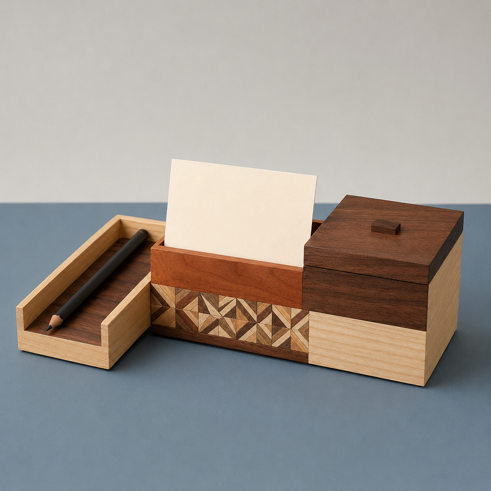 Honda Craft Yosegi Zaiku Coaster Set – Shippo Pattern