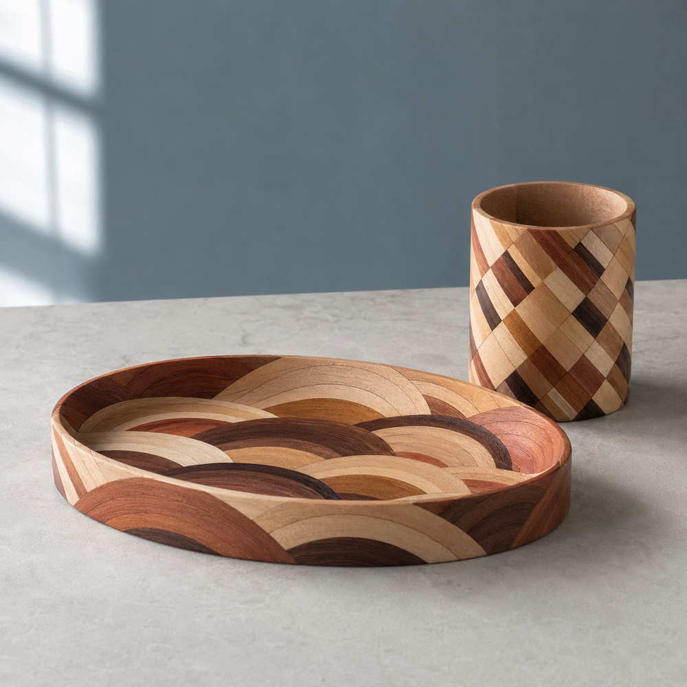 Honda Craft Yosegi Zaiku Business Card Holder – Kikkou Pattern